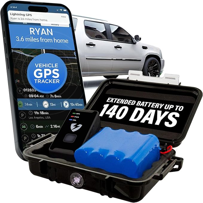 Lightning GPS GL300 Tracker Device for Vehicles w/Magnetic Case and Battery – Real-Time GPS Tracking, Vehicle & Fleet Moni...