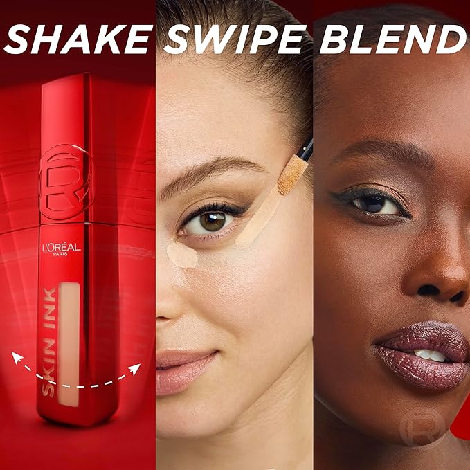 L'Oreal Paris Infallible Skin Ink 2-in-1 Foundation Concealer Hybrid Face Makeup, up to 48HR Transfer-Resistant with Buildable Light to Full Coverage, 100 Light Warm