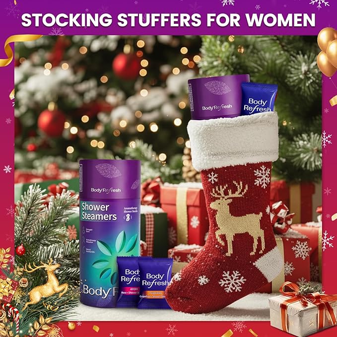 Shower Steamers Aromatherapy - Birthday Gifts for Women, 8 Pack Shower Bombs, Self Care Home Spa Relaxation Gifts, Christmas Stocking Stuffers for Adults, Women, Teens, Mom, Wife