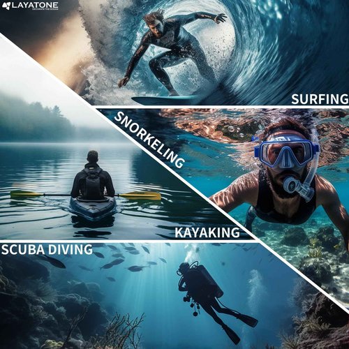 LayaTone Wetsuit Women Full Body 3mm Neoprene Diving Suit with Back Zip, Wetsuits for Women in Cold Water Swimming Diving Snorkeling Kayaking