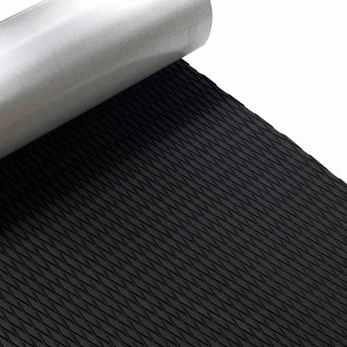 FOCEAN Boat Flooring - EVA Foam Boat Decking - Surfboard Traction Pads Self-Adhesive Sheet for Skateboard Skimboard RV Yacht Kayak, 94.5''x 23.6'', Black