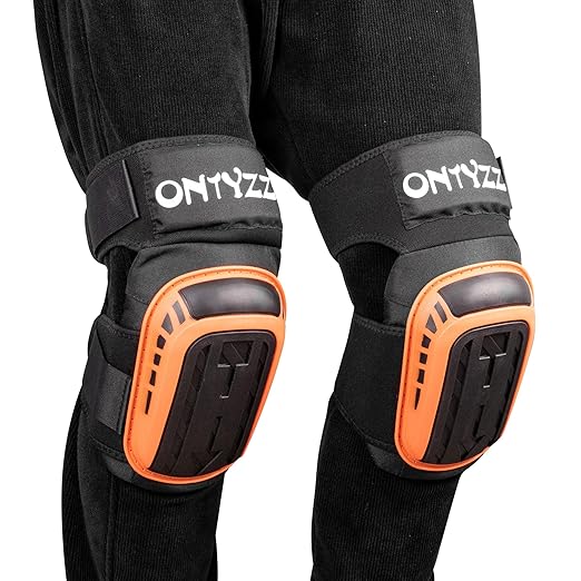 ONTYZZ 1 Pair Knee Pad Construction Silicone Knee Pads for Work-Heavy Duty Support Kneepads with Anti-Slip Straps for Construction Flooring Gardening Cleaning Tile