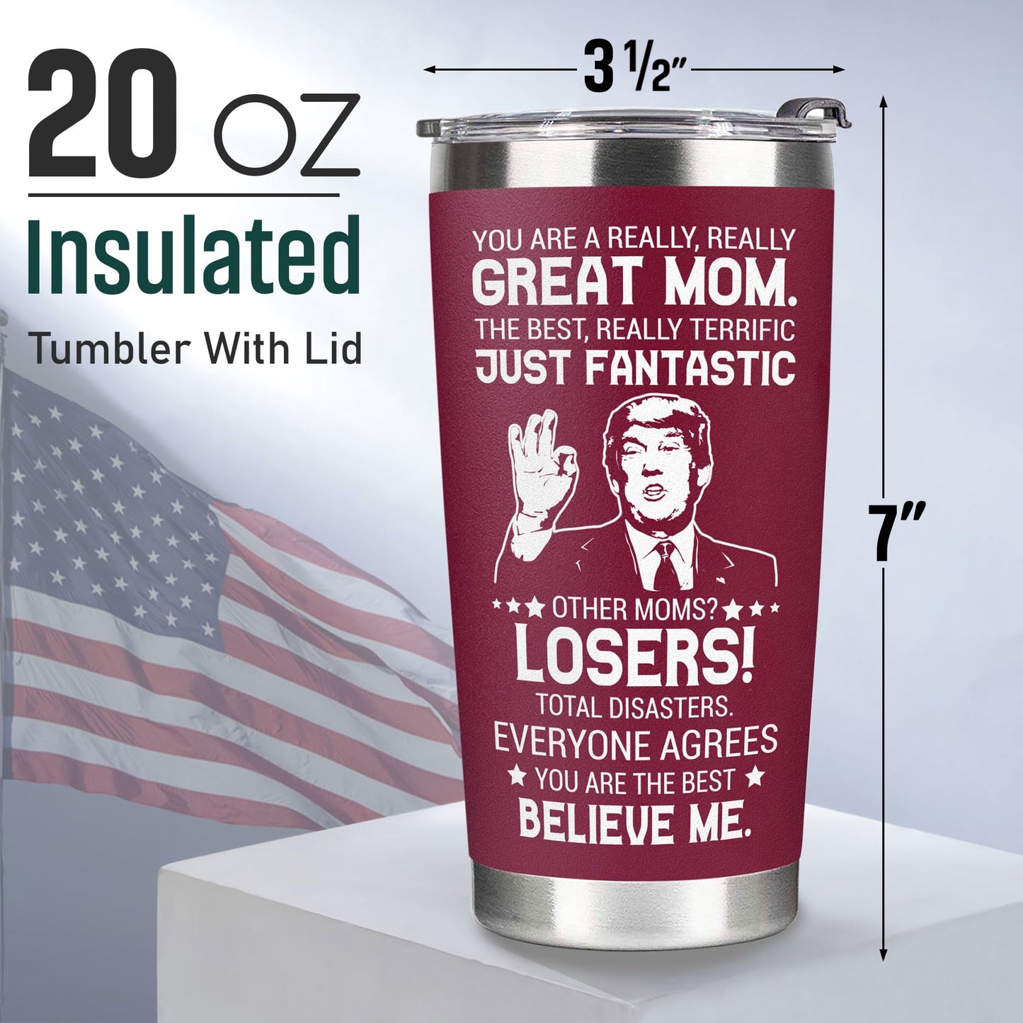 Gifts for Mom from Daughter, Son - Mothers Day Gifts for Mom, Wife, Women - Moms Birthday Gift Ideas, Cool Birthday gifts for Moms, Mothers - Best mom Tumbler, 20 Oz Stainless Steel moms Coffee Cup