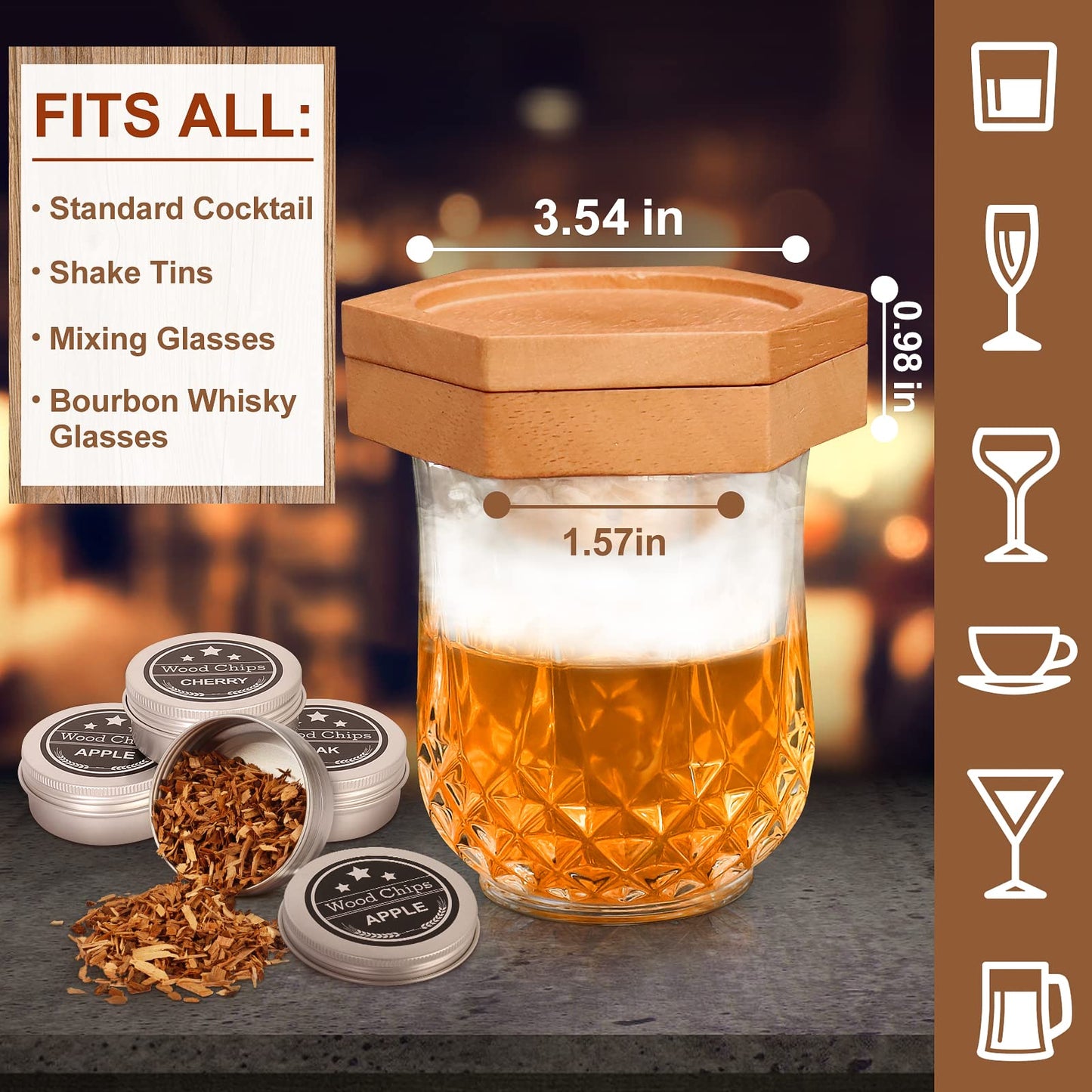 WEICHA Bourbon Whiskey Gifts for Men Dad - Cocktail Smoker Kit with Torch, Birthday Anniversary Unique Gifts for Dad Boyfriend Husband Grandpa, Smoked Bourbon Kit, Mens Gifts Ideas