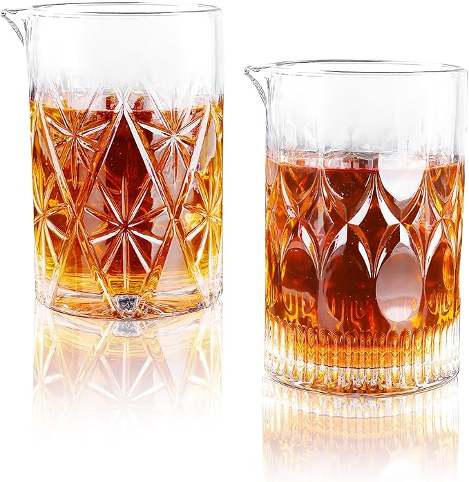 FARQAN 24 Oz Cocktail Mixing Glass Stirring Glasses for Whiskey Cocktail Mixing Shaker Glass Martini Old Fashioned Crystal...