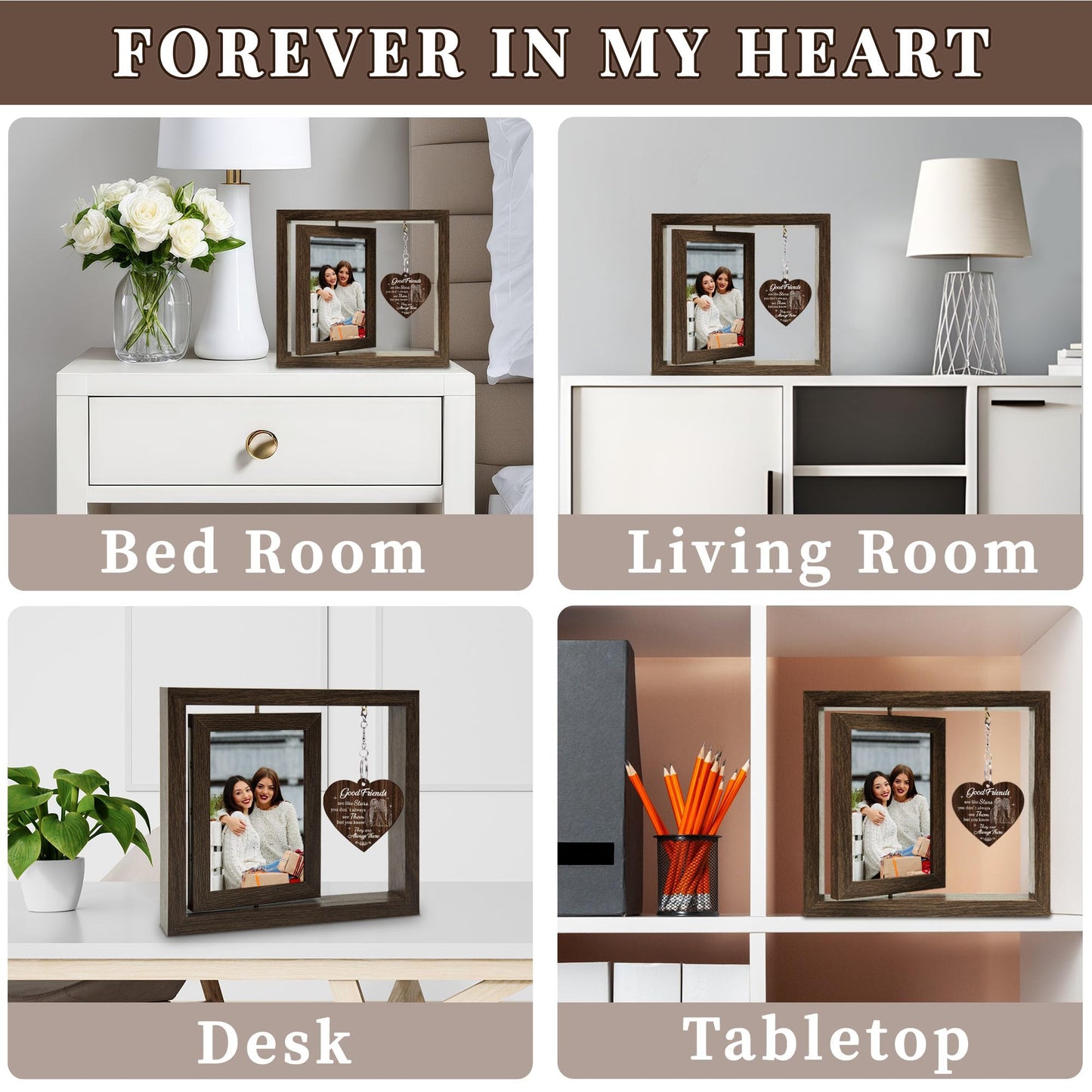 DONBEIDIU Best Friends Picture Frame, Friendship Gifts for Women Christmas, Best Friend Birthday Gift, Friendship Photo Frame 4x6, Graduation Long Distance Gifts for Best Friend Bestie BFF Soul Sister