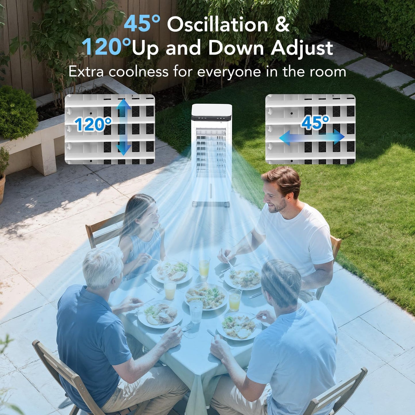 Windowless Portable Air Conditioners with Remote, Ventless Ac Unit Ductless Air Cooler,Hoseless Quiet Evaporative Oscillating Swamp Cooler,12H Timer & 4 Ice Box for Room Indoor Outdoor Office Bedroom