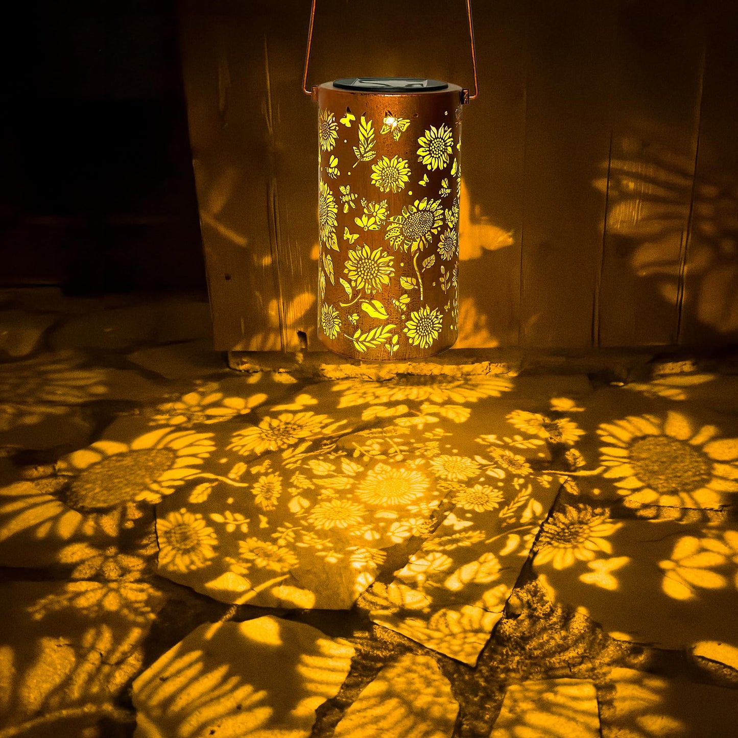 ANYTALK Birthday Gifts for Women Mom Grandma, Sunflower Solar Lanterns Outdoor Waterproof, Hanging Solar Lights for Yard, Patio, Porch, Garden Decor