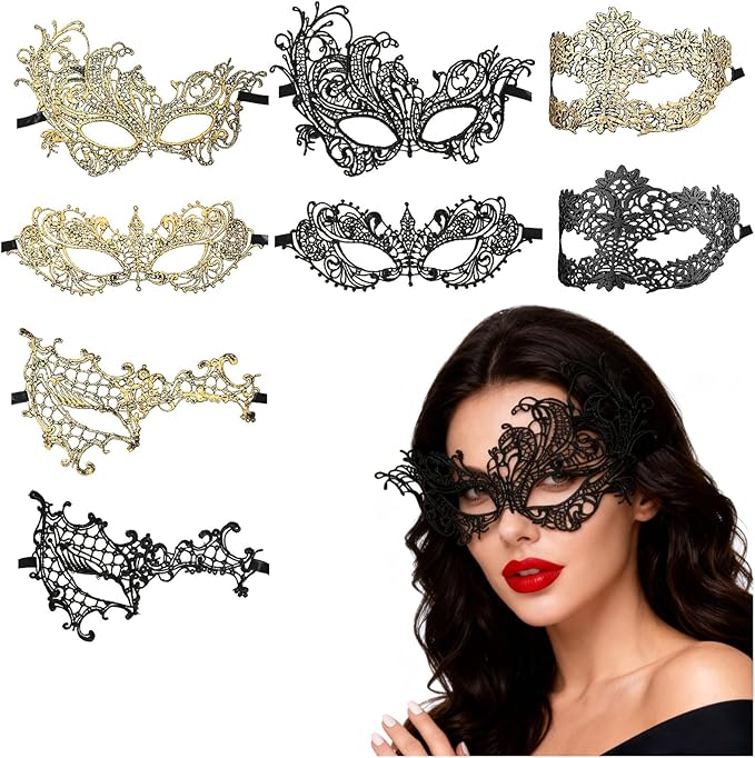 Quafochi Masquerade Mask for Women, Venetian Mask For Halloween Costume Prom Ball Party Wedding, Cosplay Carnival