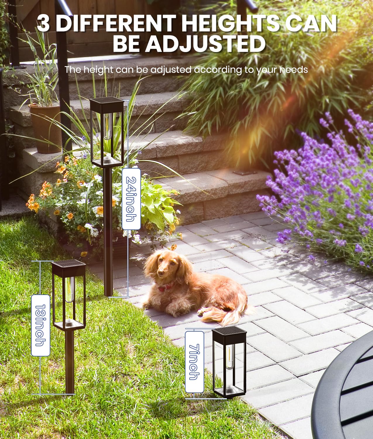 NEWMESSI Solar Pathway Lights for Outside,4 Pack Garden Light Outdoor Waterproof IP65, Bright Pathway Lights Powered Classic Square Design for Walkway/Driveway (Cool White)