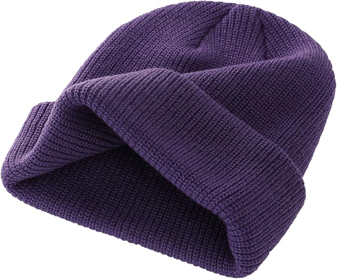 Connectyle Classic Double Layer Knit Beanie Hat Warm Thick Acrylic Winter Hats Daily Cuffed Beanies Watch Hat for Men Women