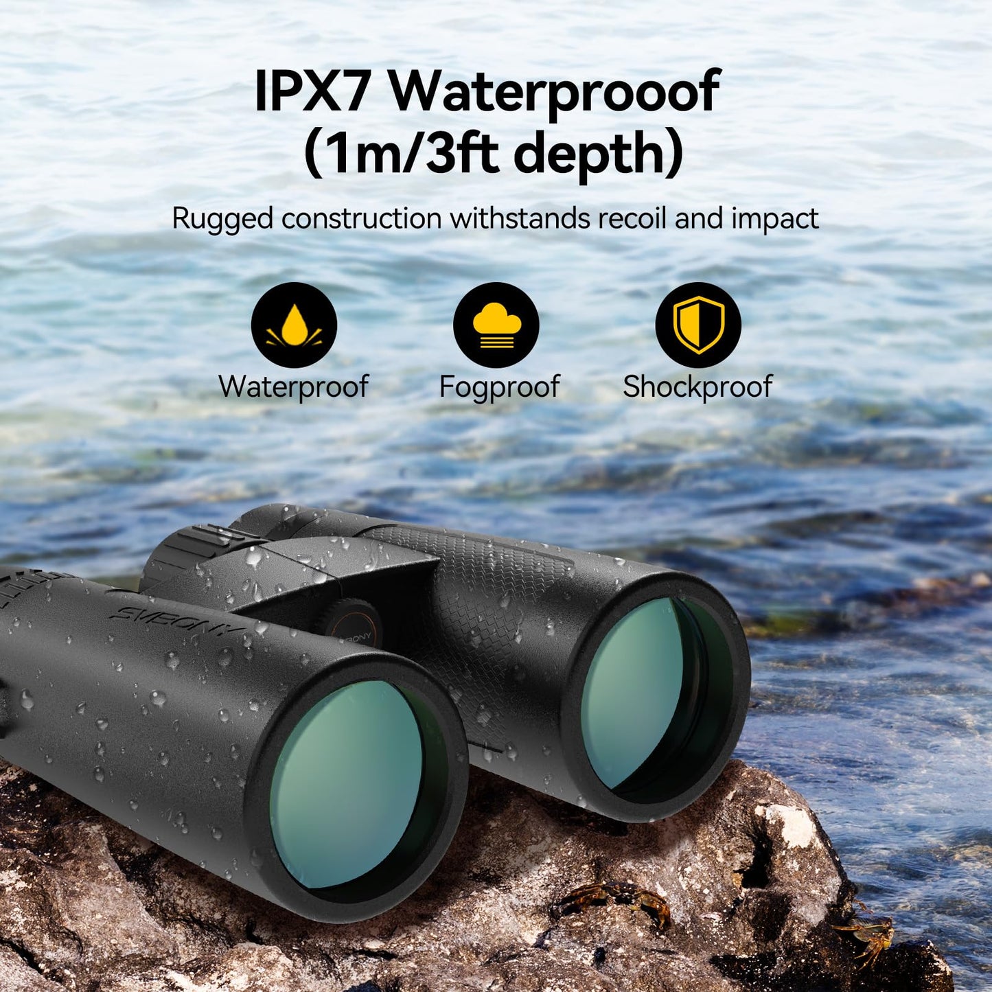 SVBONY Upgraded SV202 10x42 ED Binocular, Binoculars with Extra-Low Dispersion Objective Lenses for Birdwatching, BAK4 & FMC Optic System, 8°+Wide View Angle, IPX7 Waterproof for All-Weather Use