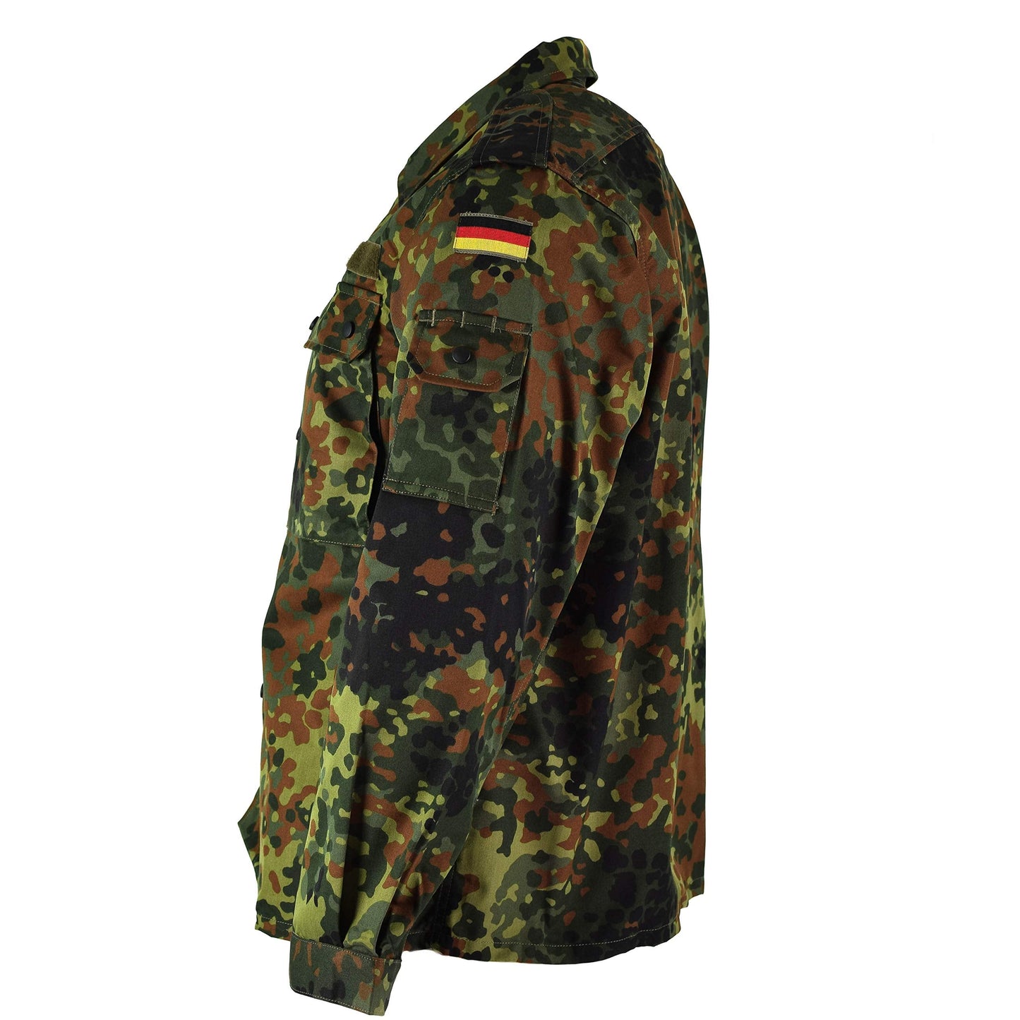 Original GERMAN ARMY JACKET ZIPPED fleck-tarn camouflage tactical combat BW military issue field shirt (Large short)