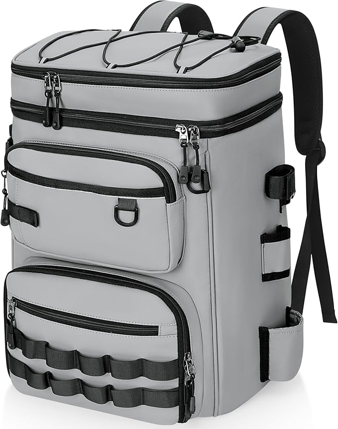 LGAG Fishing Tackle Backpack, Lightweight Waterproof Tackle Box Bag with Rod Holders for Saltwater & Freshwater Fishing, G...