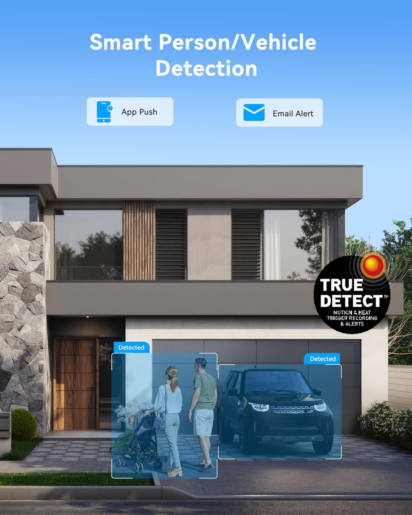 Swann Home Security Camera System,6 Cams H.265 Wired with Person Vehicle Detection, 2k 8CH Surveillance DVR Kit-Deterrent Red & Blue Lights, Color Night Vision,24/7 Recording,8468562KMQB