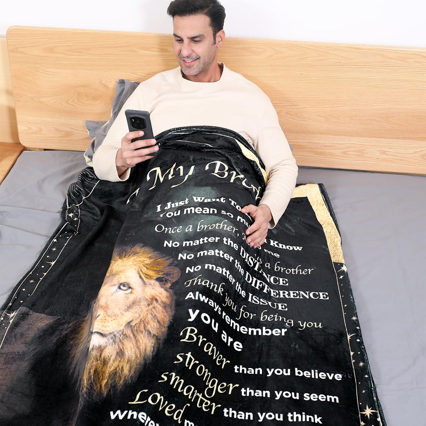 Ujifuis Gifts for Brother Blanket Gifts from Sister to Brother Birthday Gifts for Men Birthday Gifts for Brother Gifts from Sister for Brother Lion Blanket Gift for Brother 40"x50"