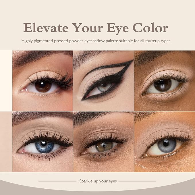 Matte Eyeshadow Palette 2 PCS, White Nude Brown Eye Shadow Palettes Nude Neutral Eyeshadow for Women, Smooth Powder Lightweight Blendable sombras para ojos Compact Daily Eyes Makeup, Set C