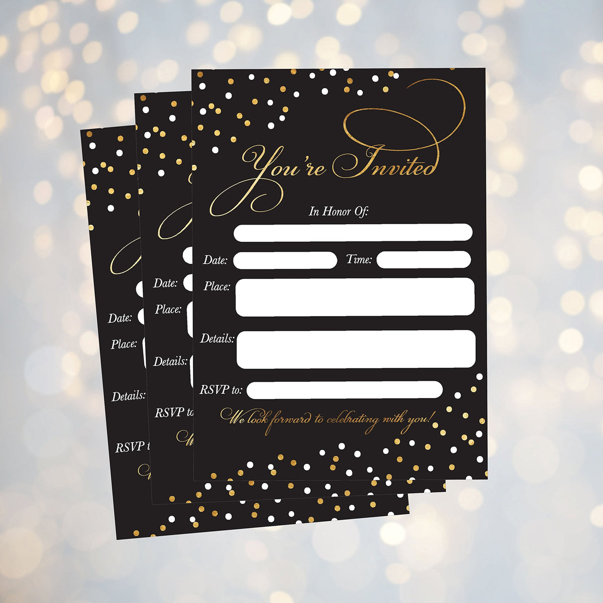 Hadley Designs 50 Fill In Invitations, Black Wedding Invitations, Bridal Shower Invitations, Rehearsal Dinner, Dinner Invite, Baby Shower, Bachelorette Party Invites, Engagement, Sweet 16, Graduation