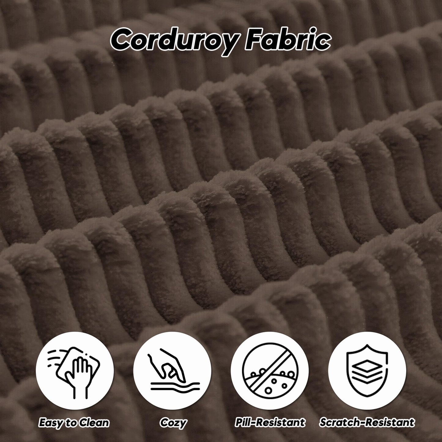 ZEIINPA Convertible Folding Mattress Couch, Comfy Corduroy Sleeper Floor Sofa Bed with Fixed-Shape Frame, Floor Sofa with Armrest, Lounge Couch for Living Room Bedroom Lounge Studio,Brown