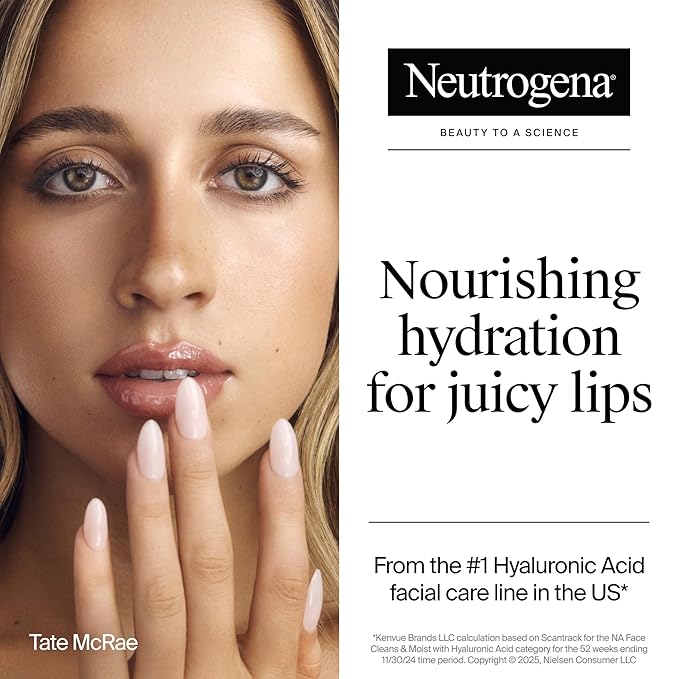 Neutrogena Hydro Boost Hyaluronic Acid Lip Balm, Nourishing Vitamin E Leaves Lips Feeling Hydrated, Sheer Pink Tinted Color with a Sweet Berry Flavor, Sheer Berry, 0.5 oz