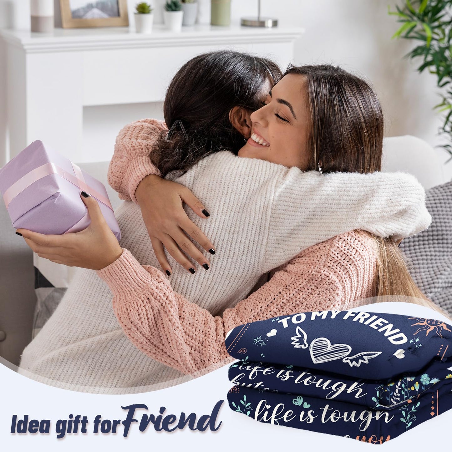 Aeekdook Friendship Gifts for Women, Friends Blanket, Birthday Gifts for Women Friendship, for Women, Unique Friendship Gift for My Best Friend, Bestie, BBF - Best Friend Blankets 50x60