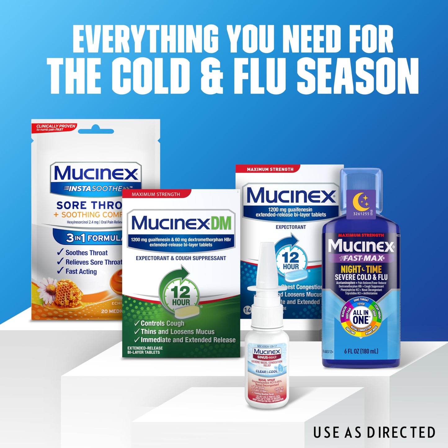 Mucinex Sinus-Max Nasal Spray Decongestant, 12 Hour Over-The-Counter Medication Nose Spray for Sinus Relief, Nasal Decongestants for Adults, Cooling Menthol, 0.75 Fl Oz (Pack of 3)