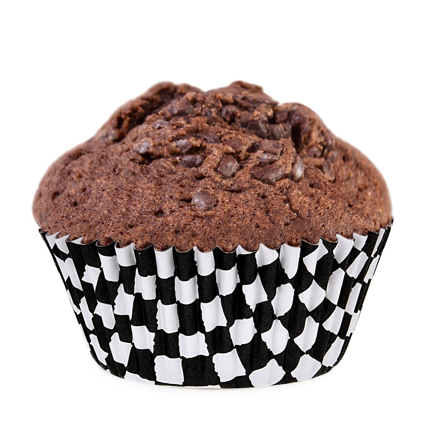 TecUnite 100 Pieces Checkered Flag Cupcake Wrapper Liner Racing Car Cupcake Toppers and 100 Pieces Checkered Flag Toothpicks Racing for Cake Decorations(Black and White)