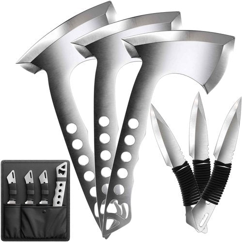 Crown Display Throwing Axes & Axe Throwing Knives Set | Axe Game with, Axes and Hatchets & Knives | Made in The USA I Outdoor Games for Adults and Family