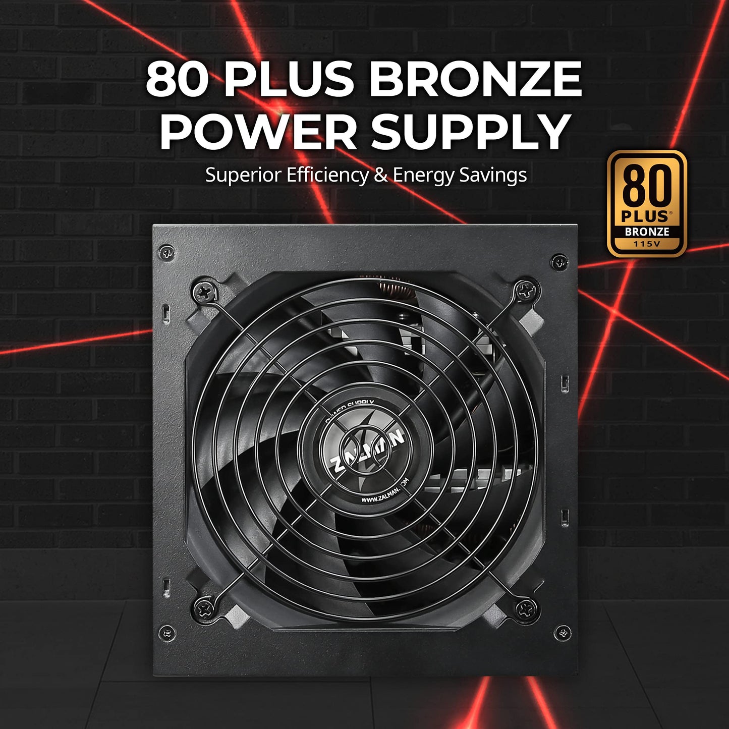 Zalman Gigamax 700W 80 Plus Bronze Certified Low-Noise Atx Power Supply, 105C-Rated Capacitors, +12V Output, Active Pfc, Highly