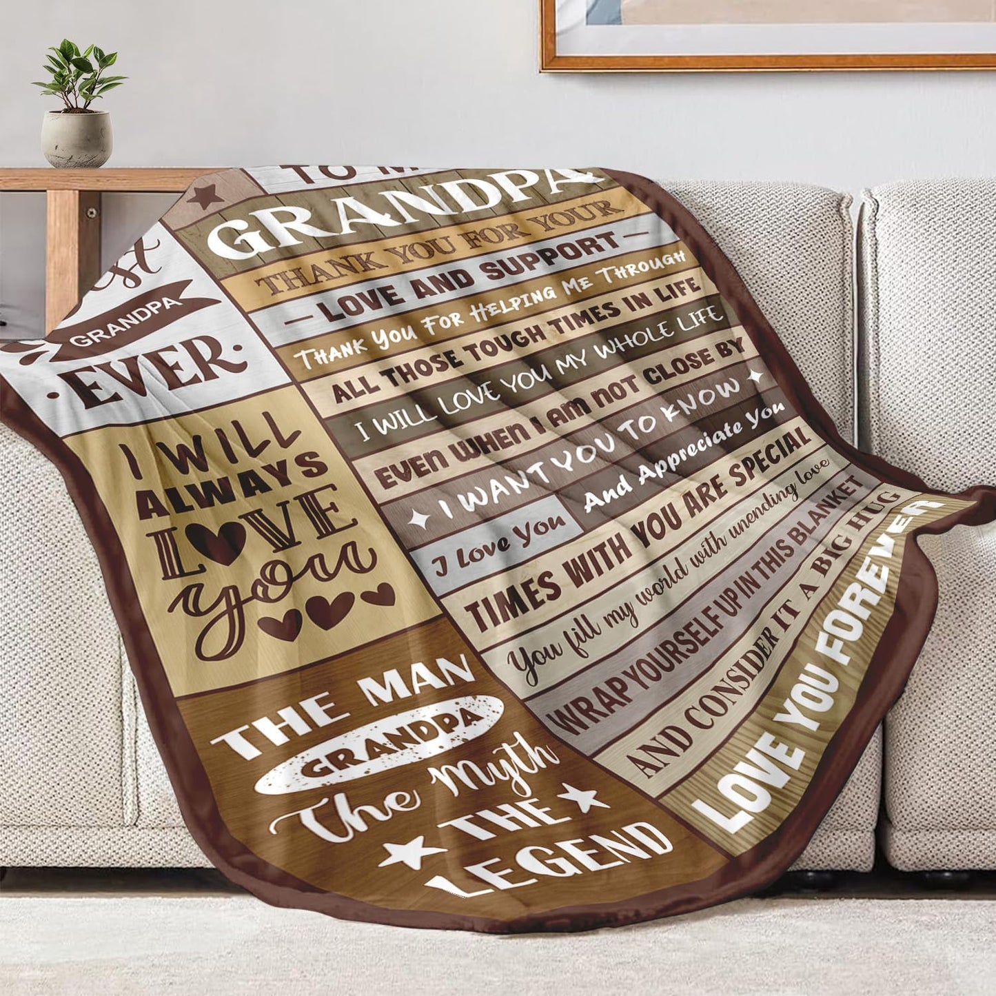 Grandpa Gifts - Birthday Gifts for Grandpa - Best Grandpa Gifts from Grandkids Granddaughter Grandson - Christmas - Great Grandfather Birthday Gift Ideas - Throw Blanket 50" x 60"