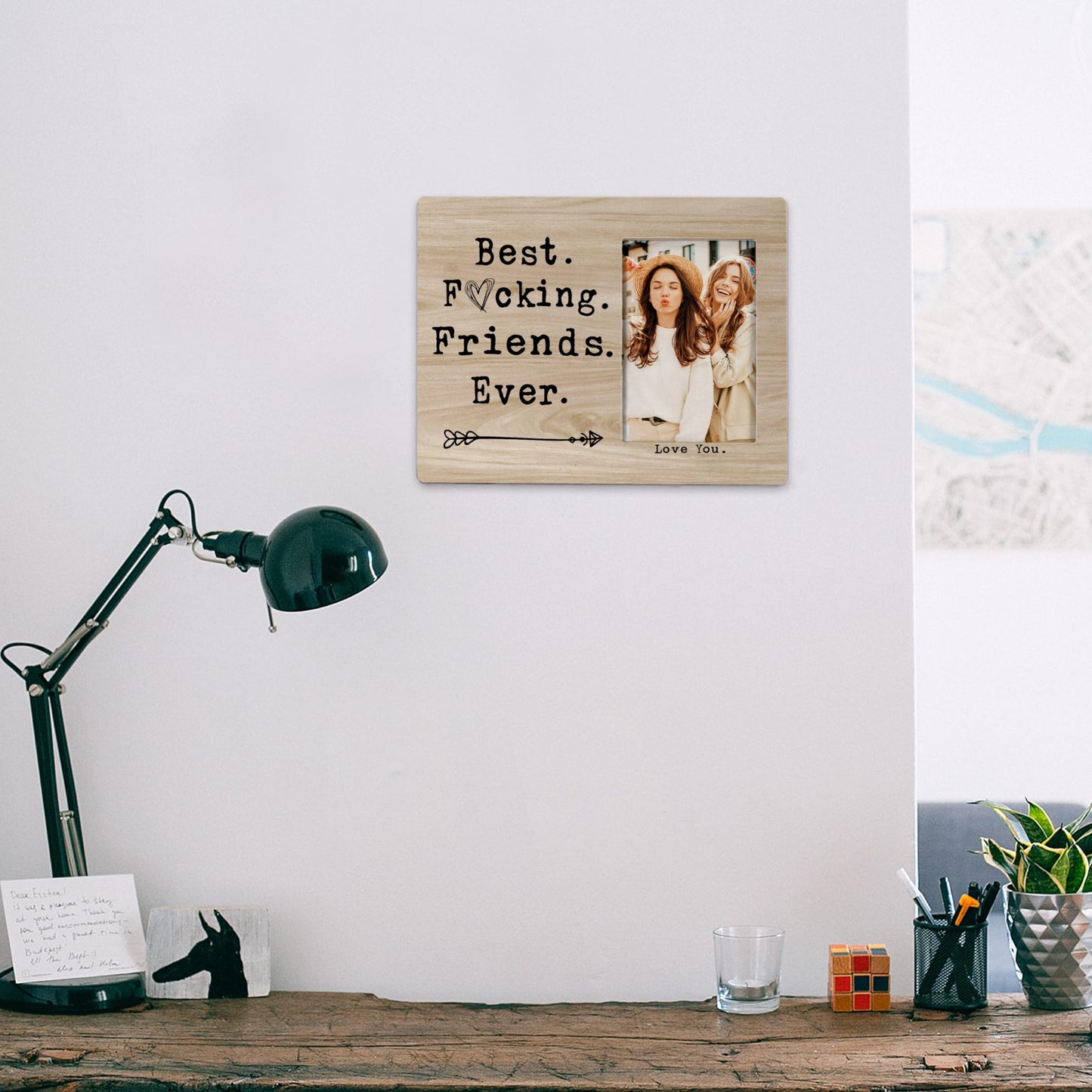 FONDCANYON Best Friends Ever Picture Photo Frame, Bestie Bff Friend Picture Frames, Best Friend Ever Gifts, Best Friend Friendship Gifts For Men Women Friends Birthday Christmas Girls(4x6 Inch Photo) (Color-2)