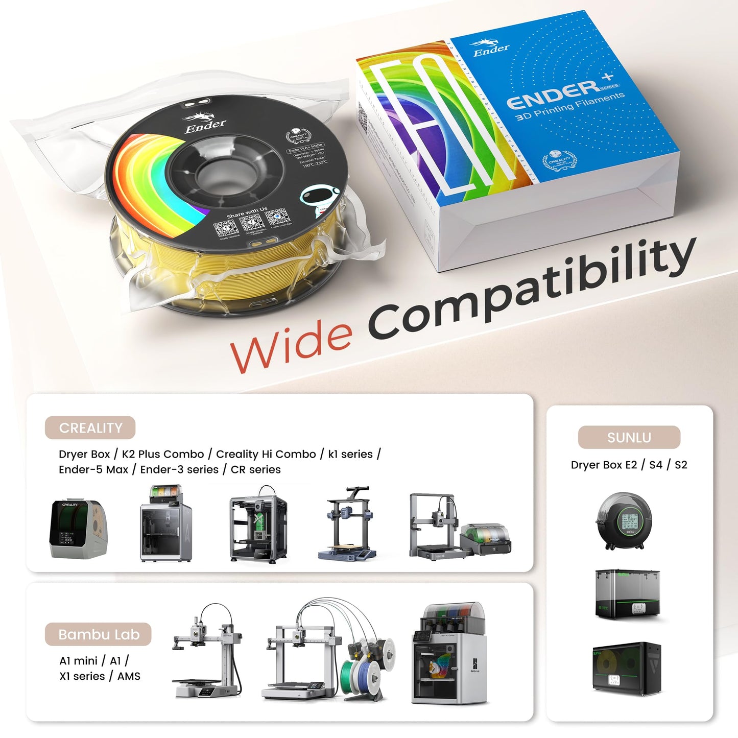 Creality Matte PLA Plus Filament 1.75mm, Low Warping, Minimal Layer Lines, Dimensional Accuracy +/- 0.02mm, 1kg(2.2lb) 3D Printer PLA+ Filament, Matte Black