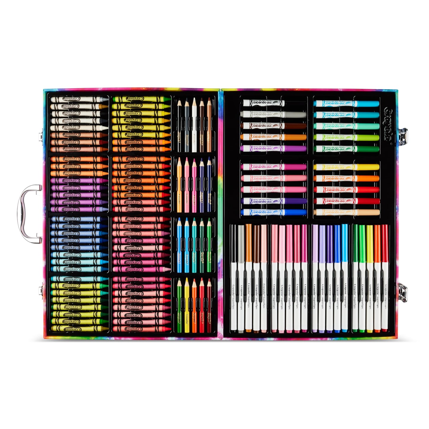 Crayola Inspiration Art Case Coloring Set - Tie-Dye (140ct), Art Supplies Set for Kids, Drawing Kit, Travel Gift for Girls & Boys, Ages 5+ [Amazon Exclusive]
