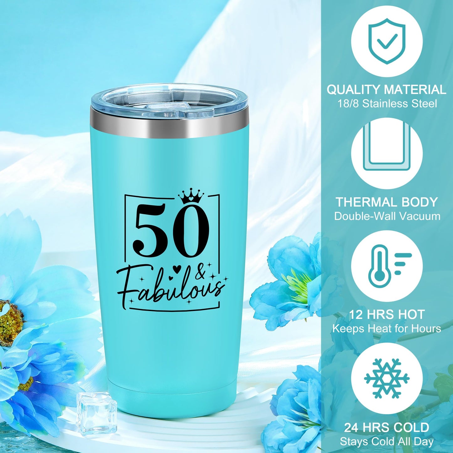 50th Birthday Gifts for Her 50 Year Old Gifts for Women 1975 Birthday Gift for Woman Turning 50 and Fabulous Gift for Woman Mom Daughter Happy 50th Bday Decorations Basket with Tumbler Tote Bag Socks