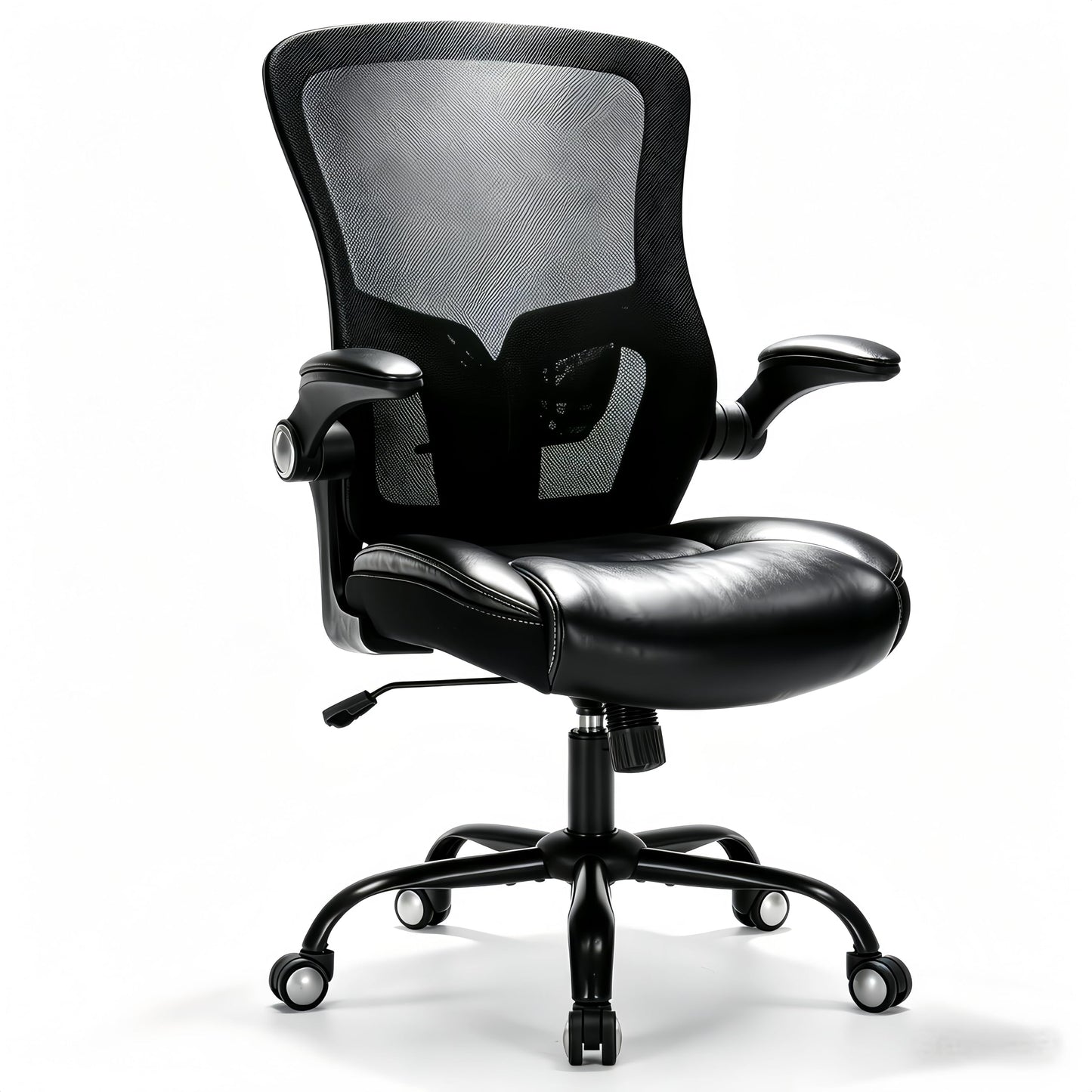 Ergonomic Office Chair, Adjustable Flip-Up Armrest Desk Chair with Lumbar Support, 360° Swivel Breathable Mesh Computer Chair, Adjustable Height Executive High Back Office Chair for Home Office