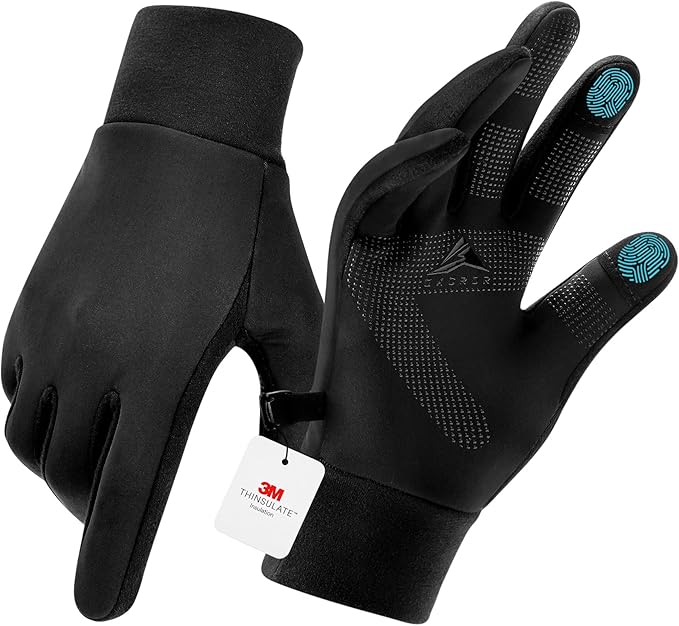 GXCROR Winter Gloves with Windproof & 3M Thermal Insulation, Touchscreen & Anti-Slip, Ideal for Running, Cycling, Hiking, ...