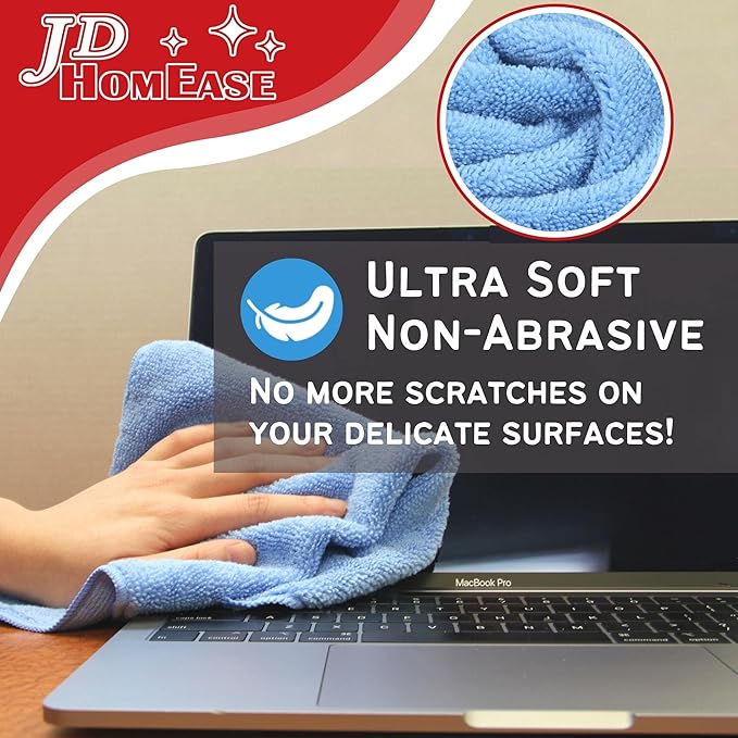Microfiber Cleaning Cloths,12 Pack, 16"x16", All-Purpose, Softer, Highly Absorbent, Lint-Free, Reusable, Washable Pro Towels, Yellow, for House, Kitchen, Bathroom, Car, Office
