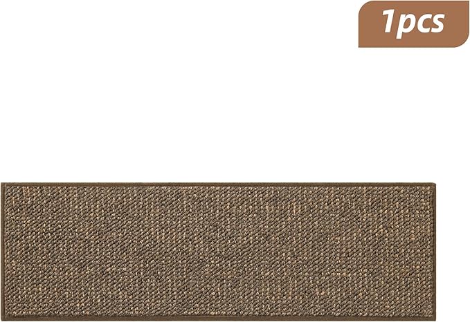BEQHAUSE Stair Treads for Wooden Steps 28inX9in, Carpet Stair Treads Non Slip Indoor, Machine Washable Stair Runners for Kids Elders and Pets, Carpet for Stair Rugs Mat, TPE Backing, 1pcs, Brown