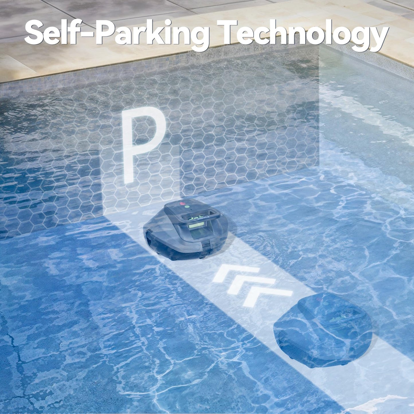 Pondee X1 Robotic Pool Vacuum, Cordless Pool Cleaner with 120-Min Runtime, Auto-Parking, 2.5h Fast Charging, for Above-Ground & Flat-Bottom Inground Pools up to 850 sq.ft