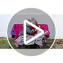 SUNNYFEEL Kids Folding Double Camping Chair, Portable Kids Camping Chairs 2 Seat Chair, Pink Padded Foldable Lawn Chairs w...