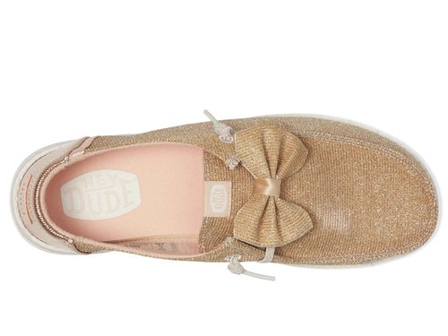 HEYDUDE Womens Wendy Sparkle Bow Rose Gold 6 Medium