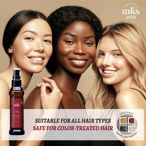 MKS eco Oil, Original - 8 fl oz - Hair Styling Elixir - Moroccan Argan Oil, Hemp Seed Oil - Moisturize & Nourish Hair, Control Frizz, Increase Smoothness - Vegan & Cruelty Free