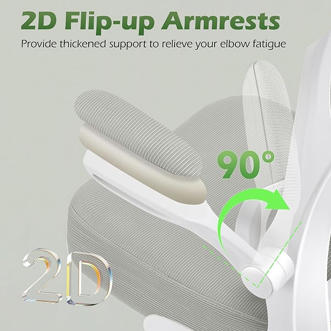 AreShark Office Chair Ergonomic Desk Chairs with Adjustable Lumbar Support& Headrest Hanger, High Back Breathable Mesh Chair with Wheels, Rolling Swivel Comfy Task Computer Chair for Home Work Gaming