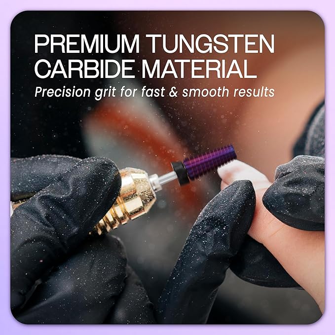 PANA 3/32" Shank 5-in-1 Nail Carbide Bit - (Triple Coarse - Extra Coarse Grit, Purple) - Two Way Rotate use for Both Left and Right Handed Fast Remove Acrylic or Hard Gel Machine