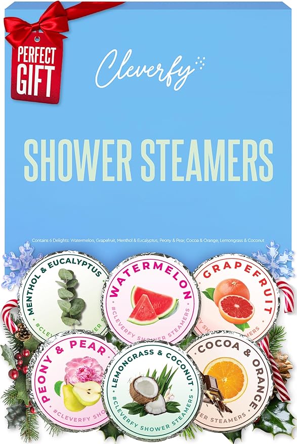 Cleverfy Shower Steamers Aromatherapy – Stocking Stuffers for Teen Girls, Women and Wife – Christmas Gifts for Teens and Women – White Elephant Gifts for Adults – 6 Tablets