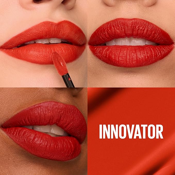 Maybelline Super Stay Matte Ink Liquid Lipstick Makeup, Long Lasting High Impact Color, Up to 16H Wear, Innovator, Cardinal Red, 1 Count, Packaging May Vary