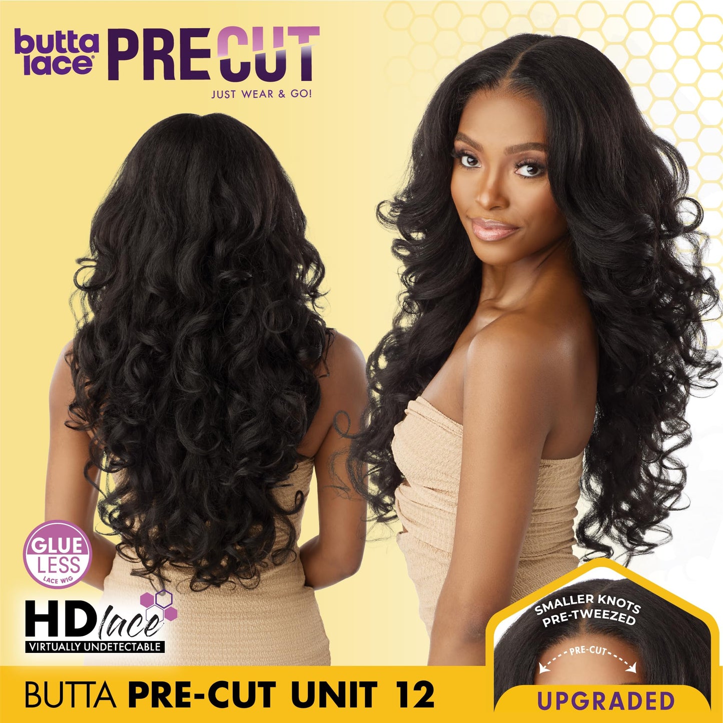 Sensationnel Butta Lace Precut Wigs - Unit 12 Glueless Extra Wide 5 Inch Deep Parting Synthetic Pre Tweezed Smaller Knot Hairlin