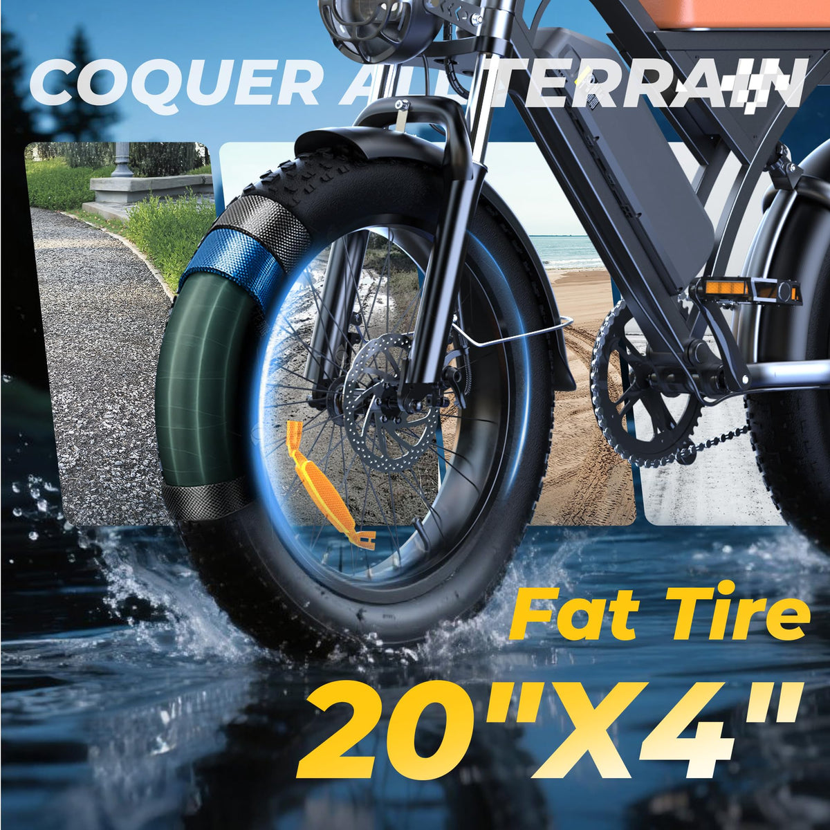 2025 Electric Bike for Adults 16"/20" 1000W 20mph 374.4Wh Commuting Fat Tire Full Suspension Electric Dirt Bike 55+ Pas Miles Long Seat Off Road Ebike Mountains UL2849