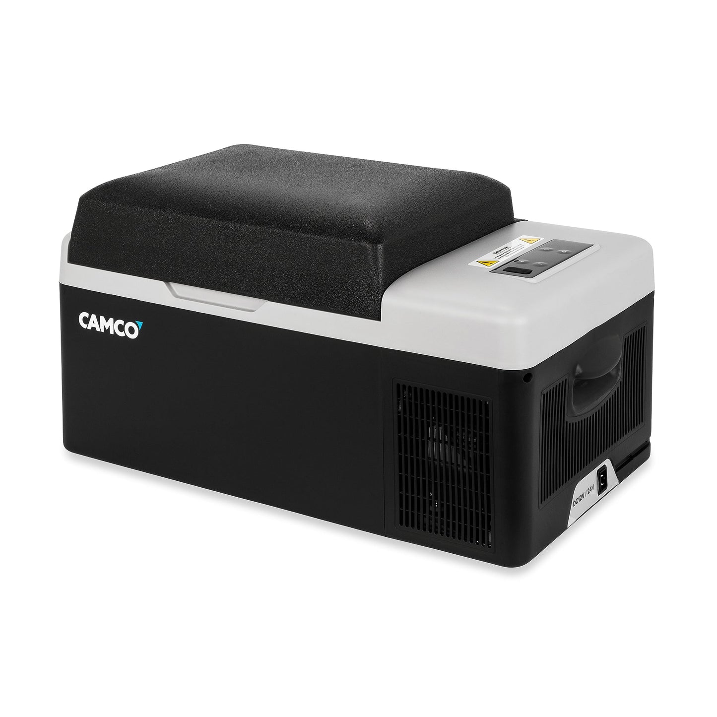 Camco CAM-200 AC 110V DC 12V 20 Liter Portable Compact Refrigerator w/Single Zone Cooling/Freezing and Vehicle Outlet Cables for Camping & Road Trips