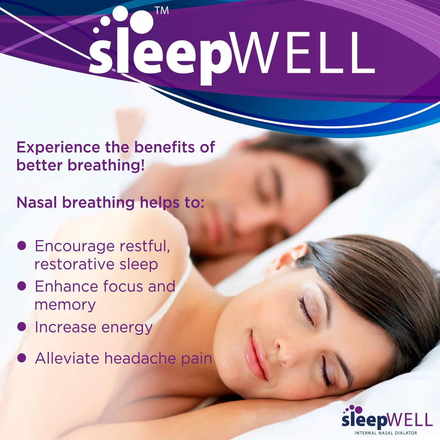 sleepWELL Snoring Solution, Internal Nasal Dilators for Increased Airflow & Easier Breathing, Snore Stopper for More Restful, Restorative Sleep, Soft & Comfortable, Latex Free & Drug Free, 12 Count